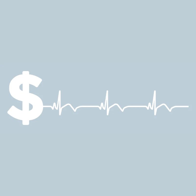 Dollar Zeichen $ EKG Herzschlag