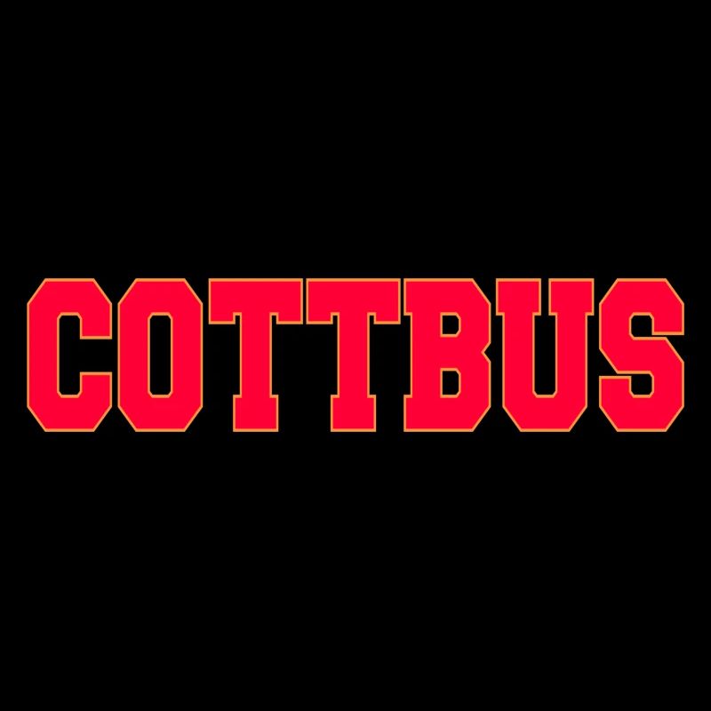 Cottbus Blockschrift Rot Gelb
