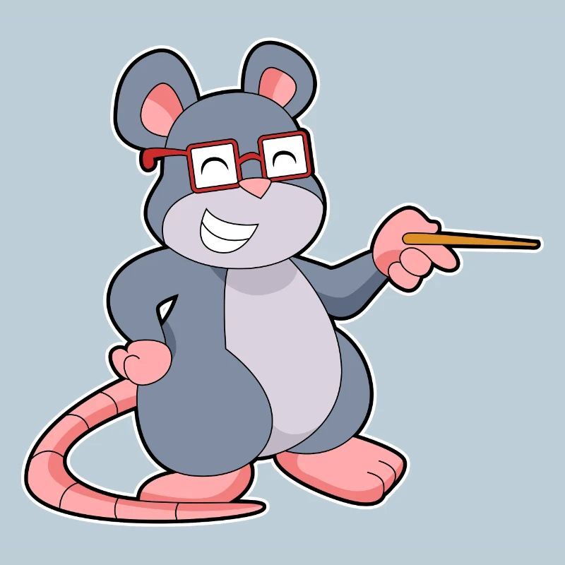 Maus Lehrer Zeigestab Schule