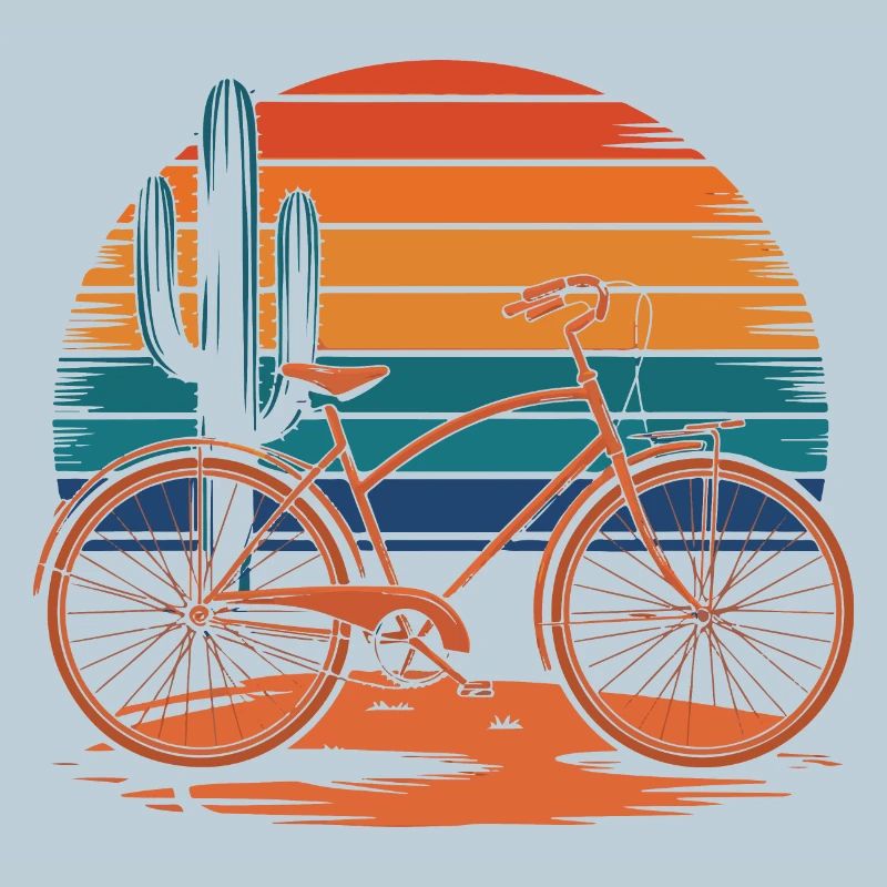 Vélo vintage désert coucher de soleil