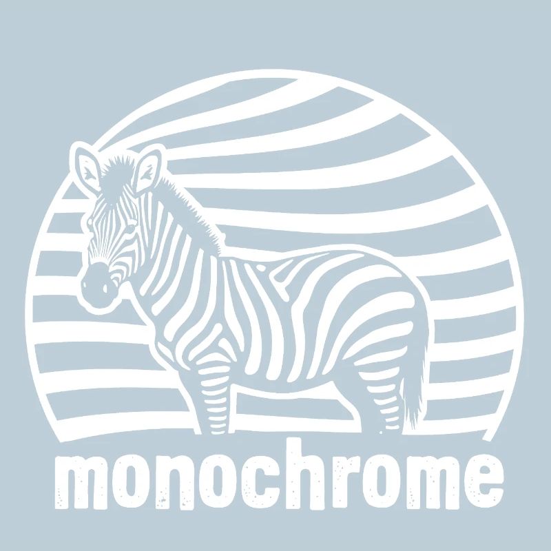 Zebra White Monochrome Solid Color Striped Horse