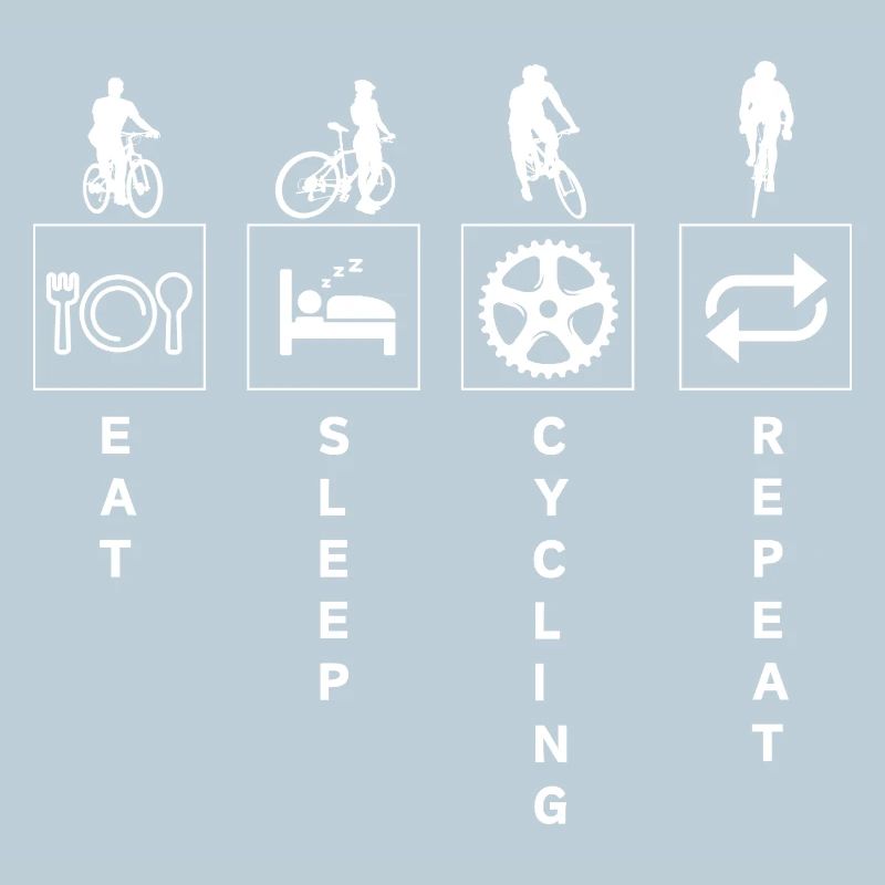 Citation de cyclisme drôle manger dormir répéter
