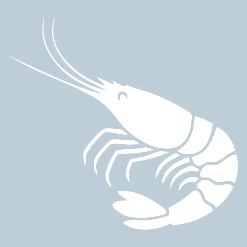 Conception minimaliste de la silhouette de crevettes