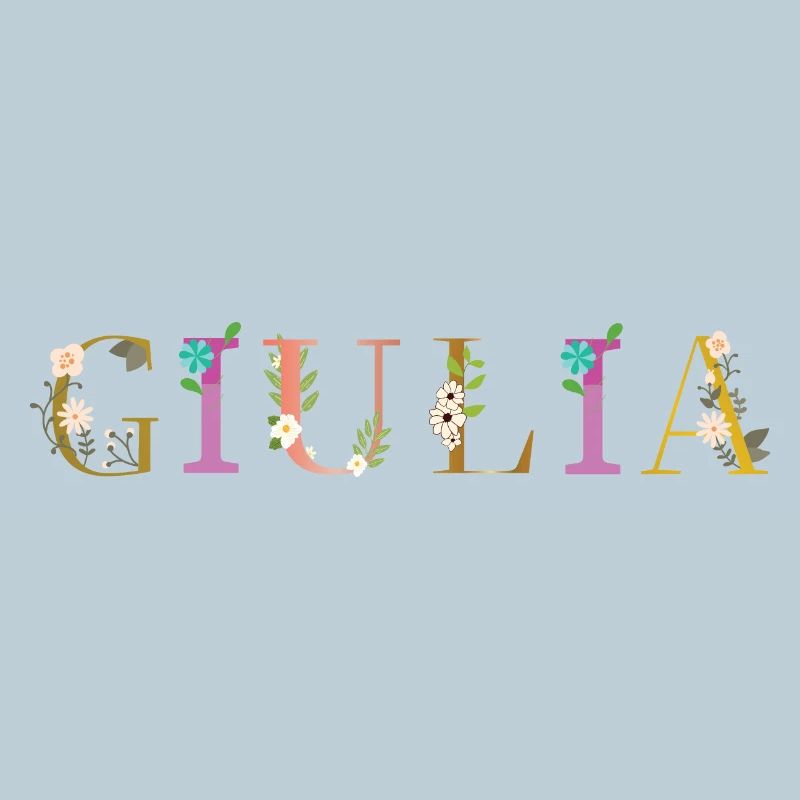 GIULIA name decorated with flowers