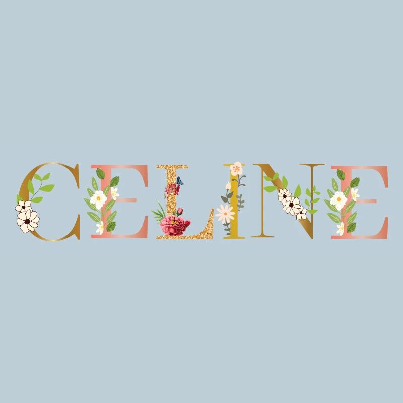 Prénom de Céline orné de fleurs