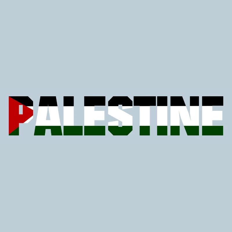 Palestine Lettering Design Flag