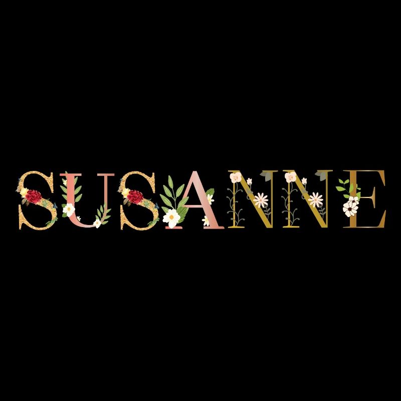 Le nom de SUSANNE est décoré de fleurs