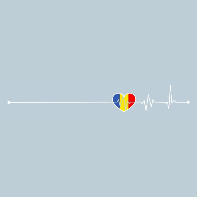 Drapeau Heartbeat Roumanie