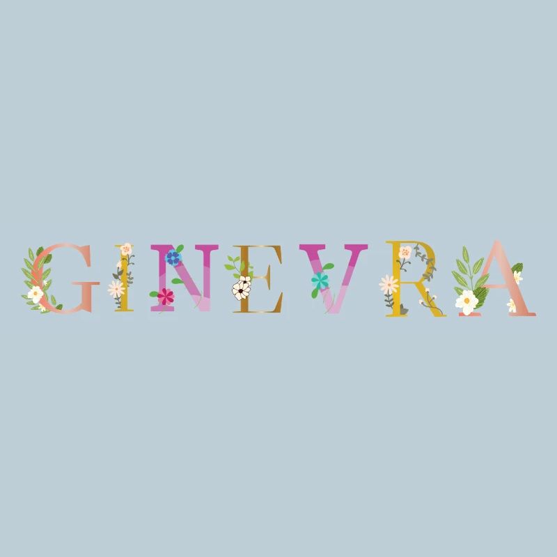 GINEVRA name decorated with flowers