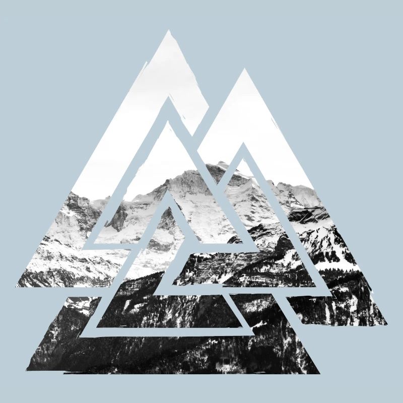 Valknut, symbole d’Odin - Avec montagne