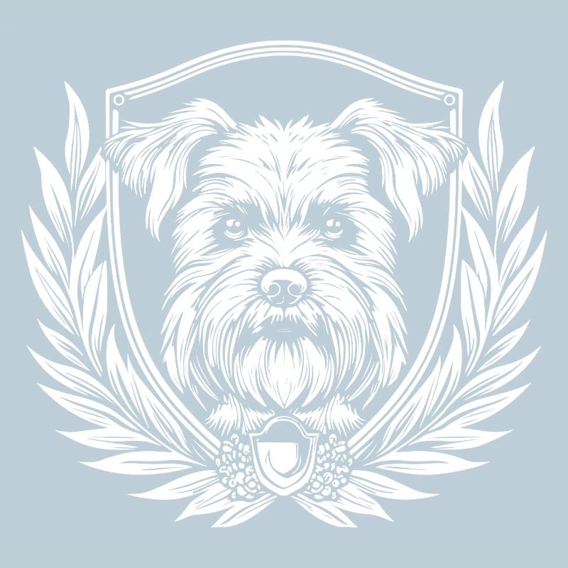 Heraldic dog with laurel