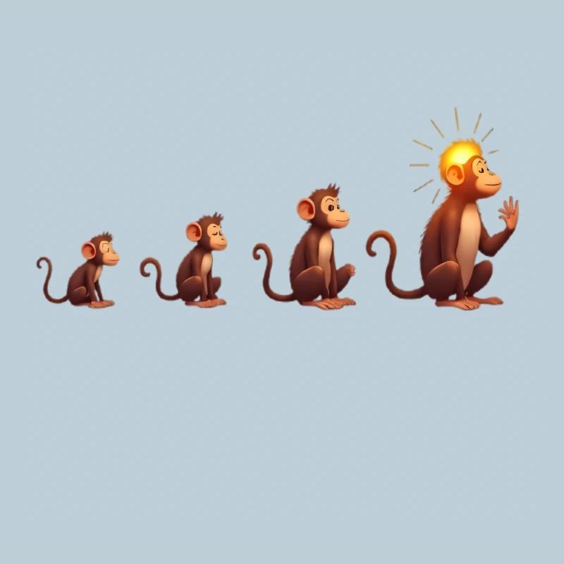 Evolution der Affen mit Sonnenkopf