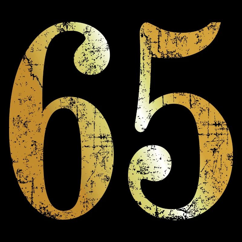Nummer 65 (Vintage Goldgelb) 65. Geburtstag