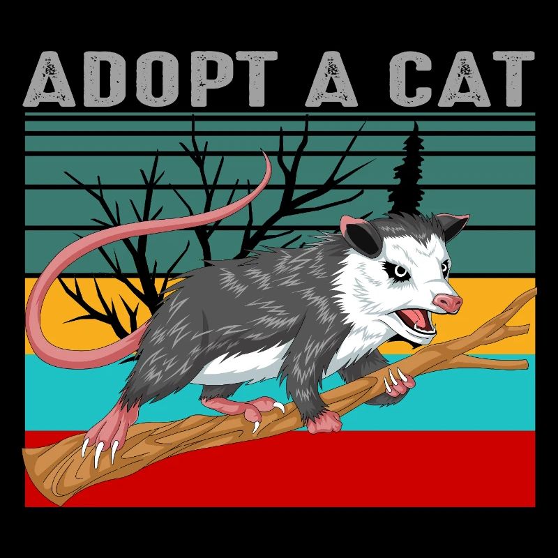 Vintage Opossum Shirt - Retro Adopt A Cat