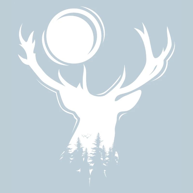 Moose Symbol Moon Deer Evening Forest Icon Graphic