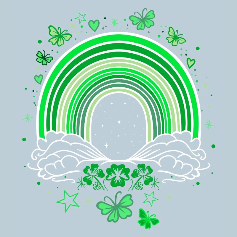 Arc-en-ciel de la Saint-Patrick avec des papillons