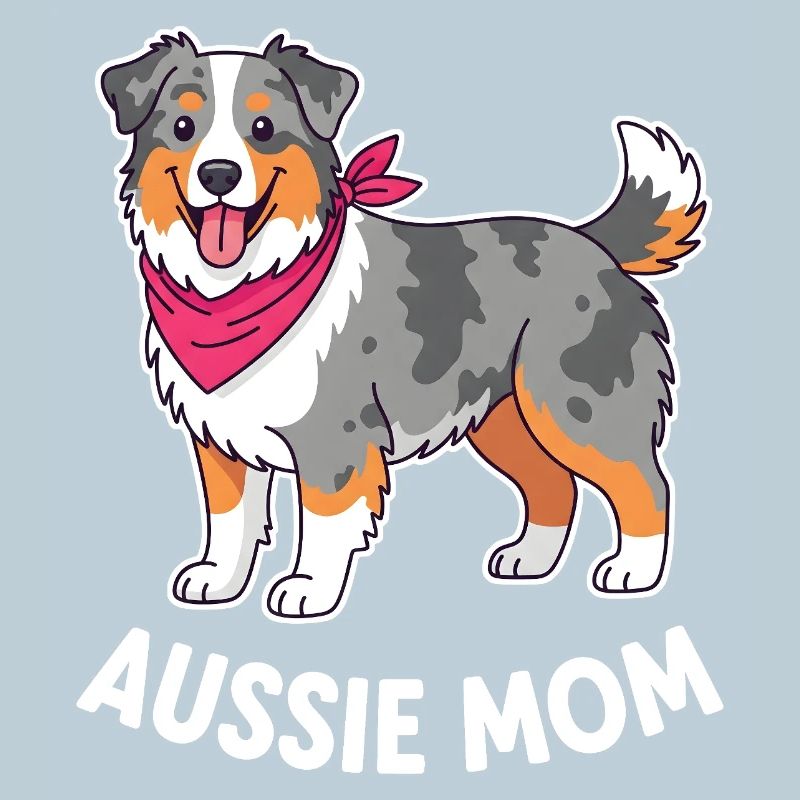 Cute Australian Shepherd Motif - Aussie Mom