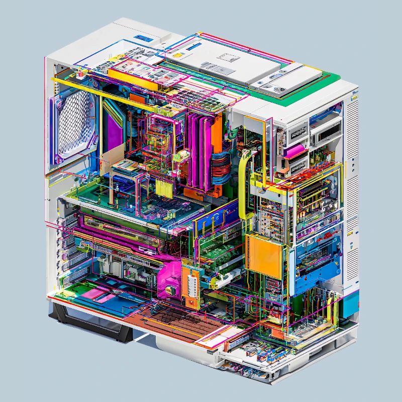 Buntes Innenleben eines Computers