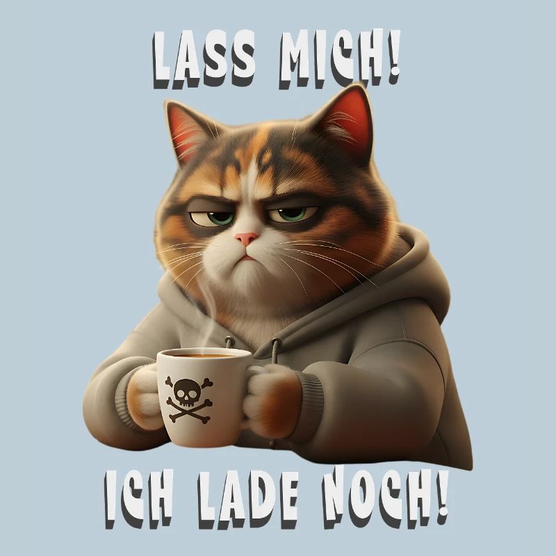 Grumpy Katze mit Kaffee Hoodie Morgenmuffel