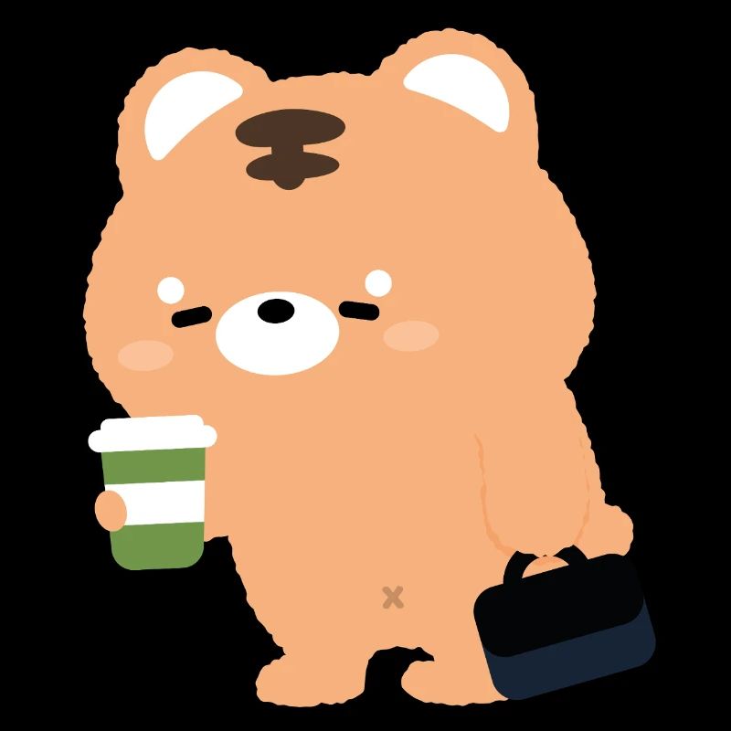 Kawaii Tiger with Coffee Cup