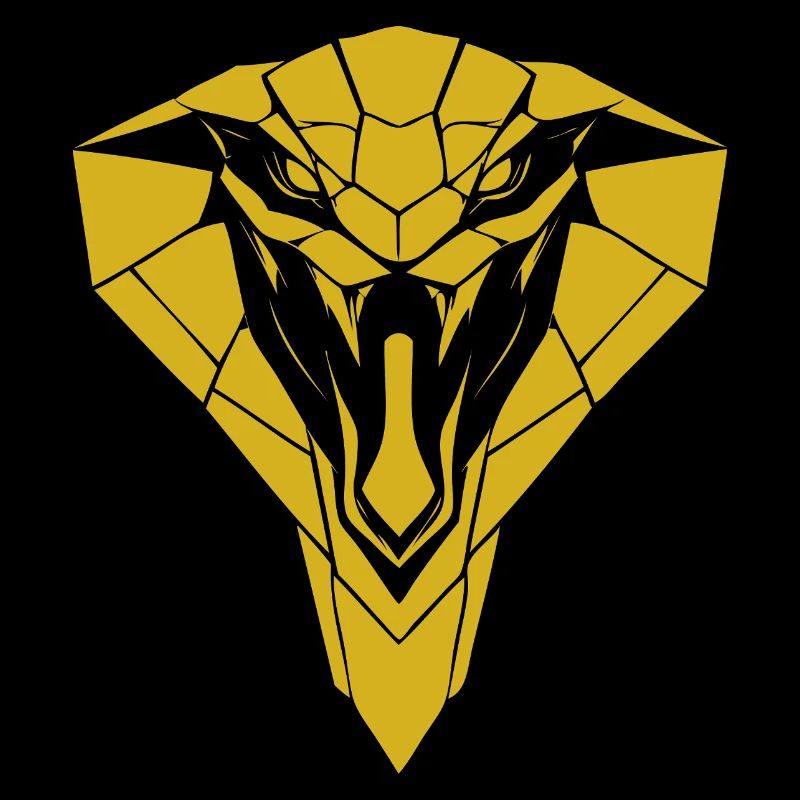Geometric Gold Cobra Silhouette