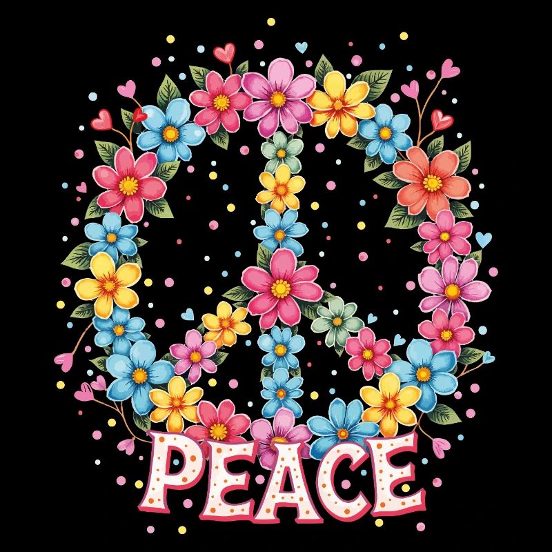 Flower Power Peace Zeichen