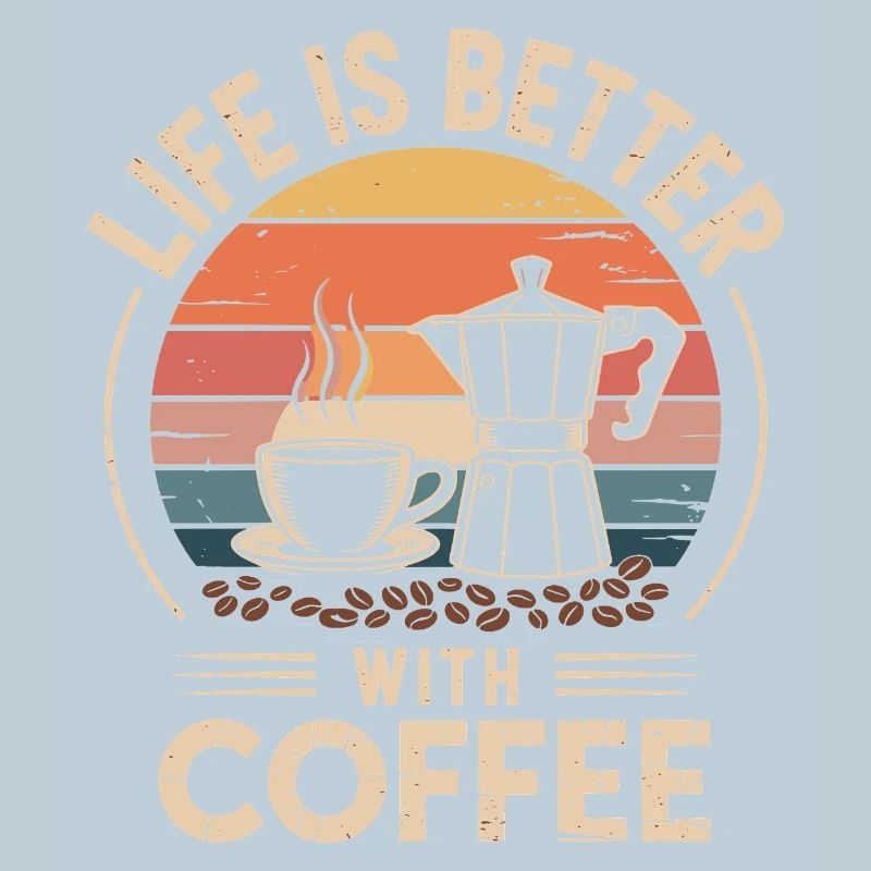 Lebensfreude mit Kaffee Illustration