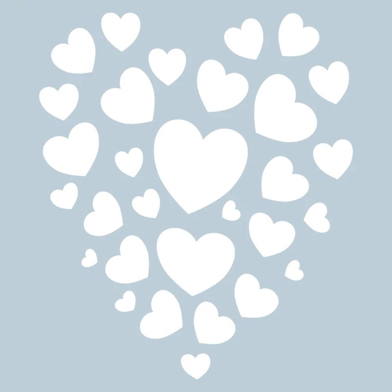 Heart Pattern Contrast Print Heart Design