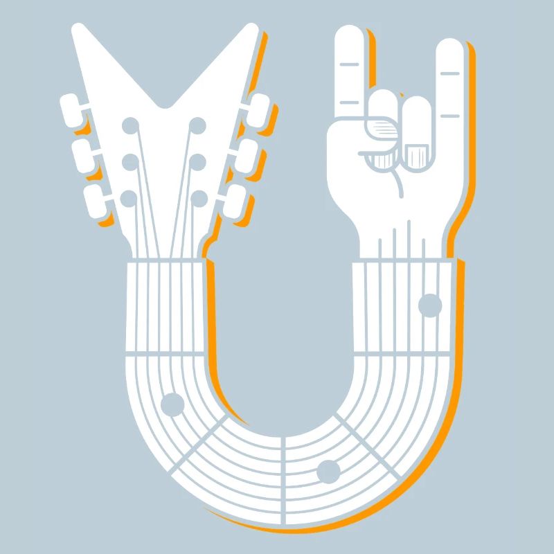 Rock Hand Guitar Emblem
