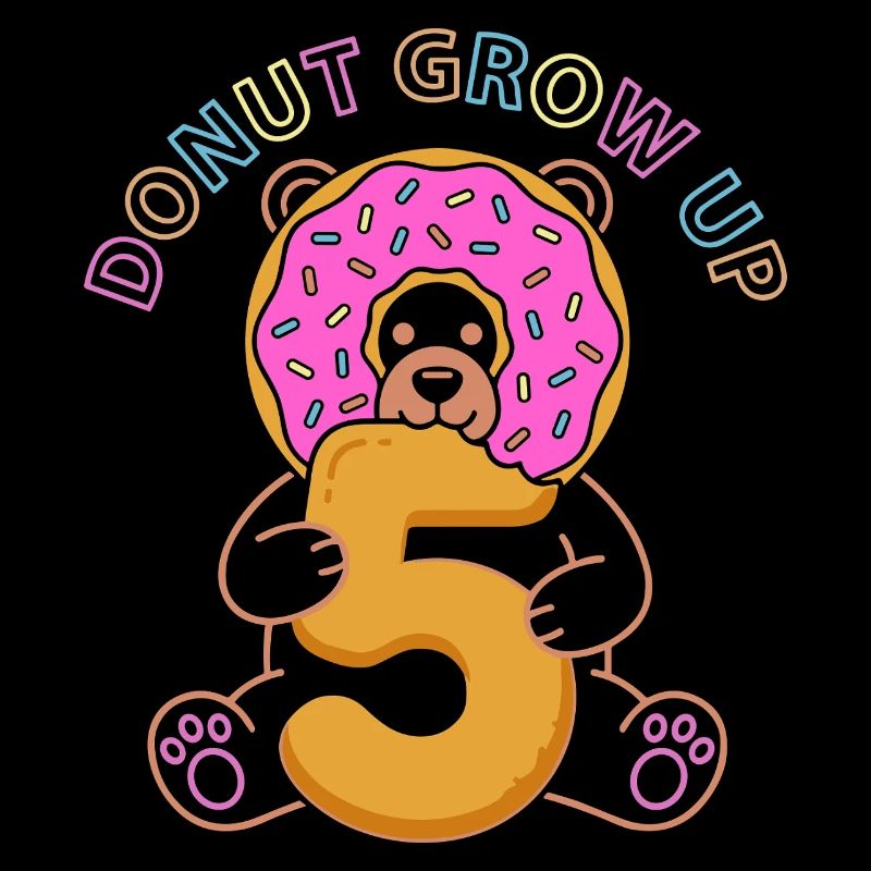 Donut Grow Up 5th Birthday Bear