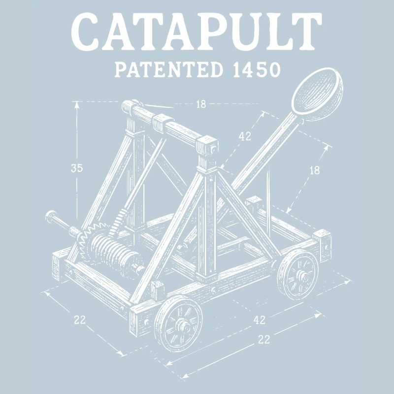 Conception de plan mécanique de catapulte