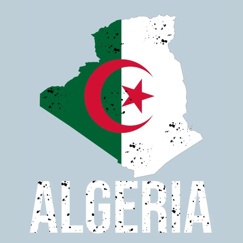 Algerian flag in map design