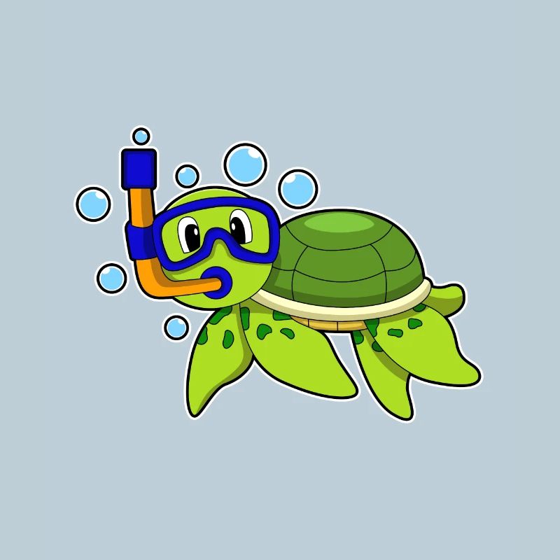 Plongée avec tortue avec tuba