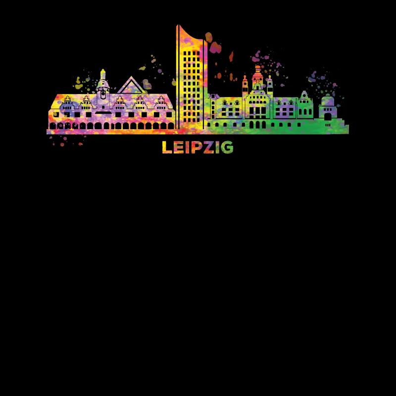 Leipzig Skyline Bunt Leipziger Uniriese
