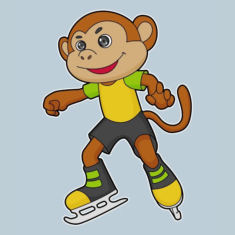 Affe Eislaufen Schlittschuhe