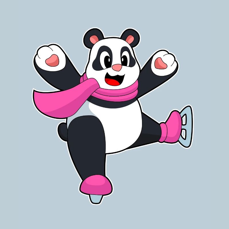 Panda patins à glace