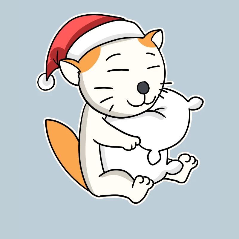 Selkirk Rex Chat Noël Sommeil Fatigué