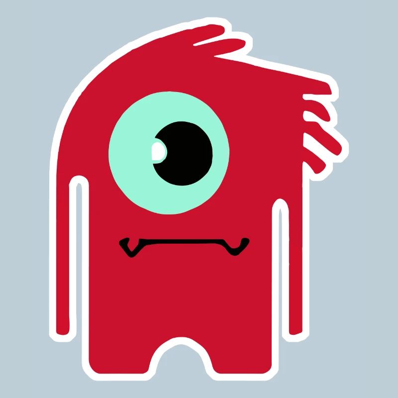 Monstre Cyclope Rouge | Extraterrestre Chibi drôle