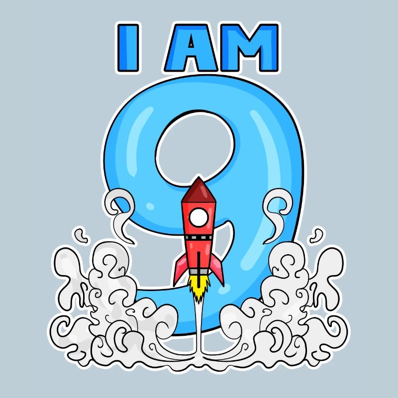 9e anniversaire - 9 ans Jeune astronaute de fusée
