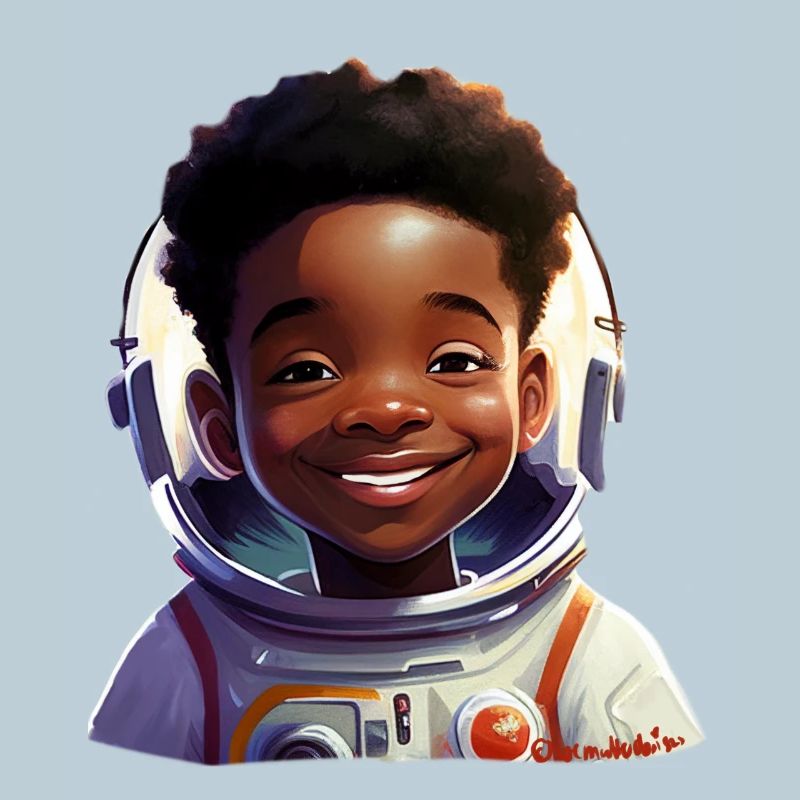 Junge Astronautin Mit Strahlen