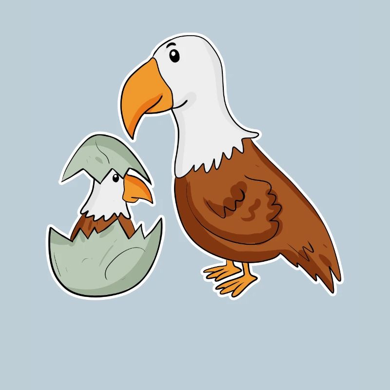 Famille Eagle - Aigle avec bébé - Eagle Motif