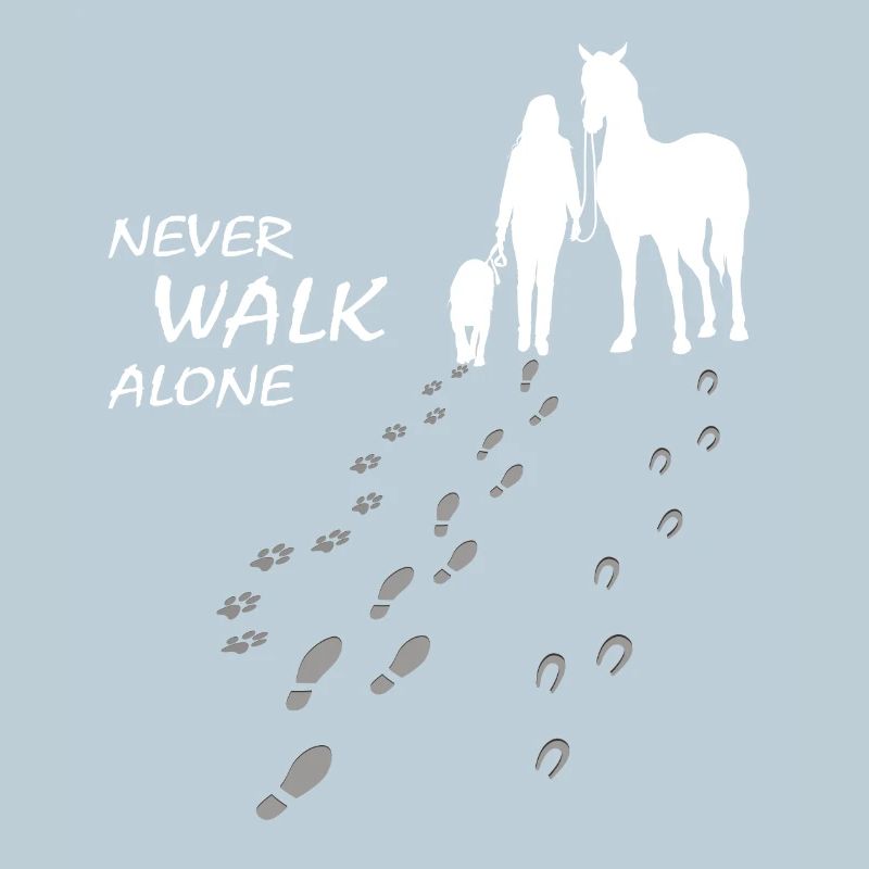 Hund Pferd Reiterin - Never walk alone, gemeinsam