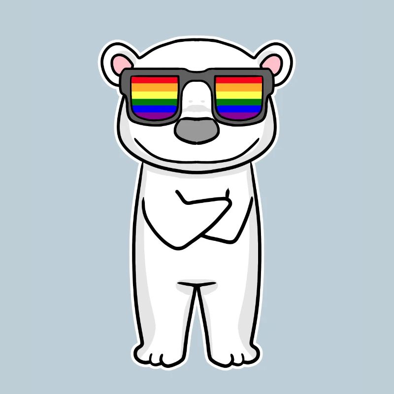 Regenbogen - Eisbär mit Brille