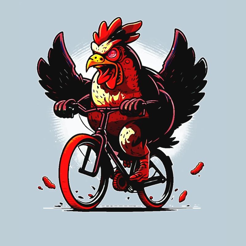Poulet confortable à vélo