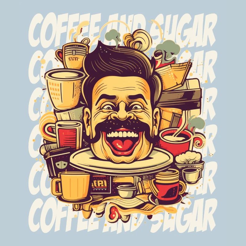 Crazy about coffee with lettering