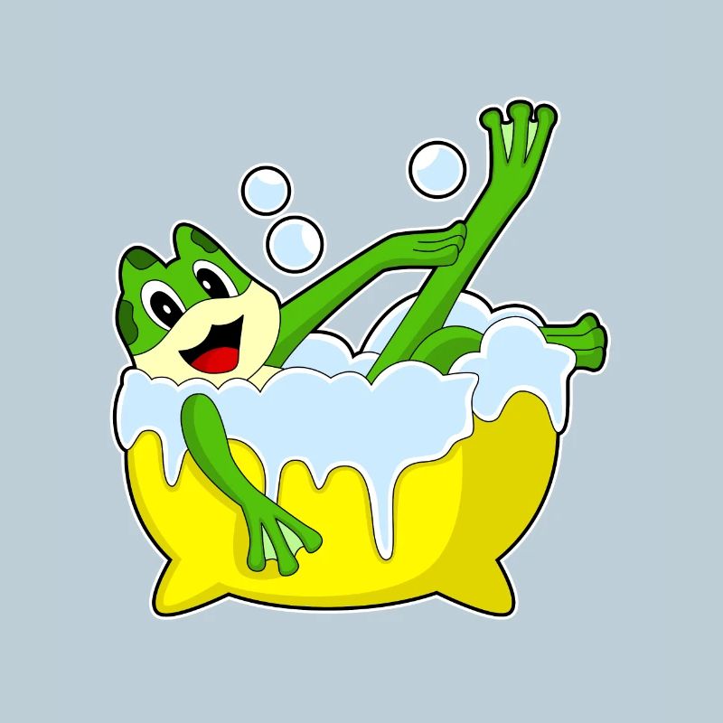 Frog Bathing Bathtub