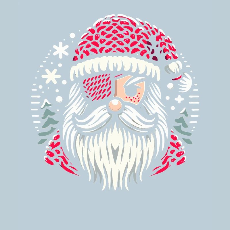 Weihnachtsmann Strickmuster mit Augenklappe
