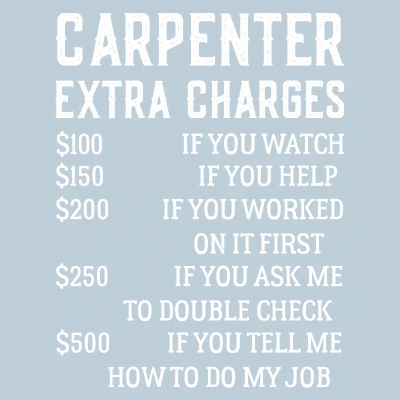 Carpenter Extra Charges Funny Carpentry shirt