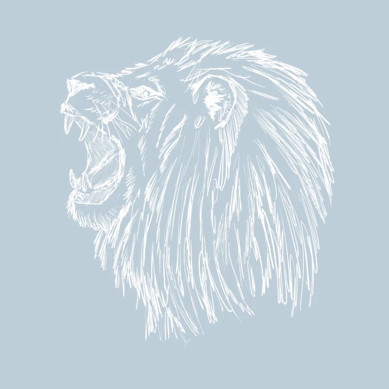 roaring lion - white