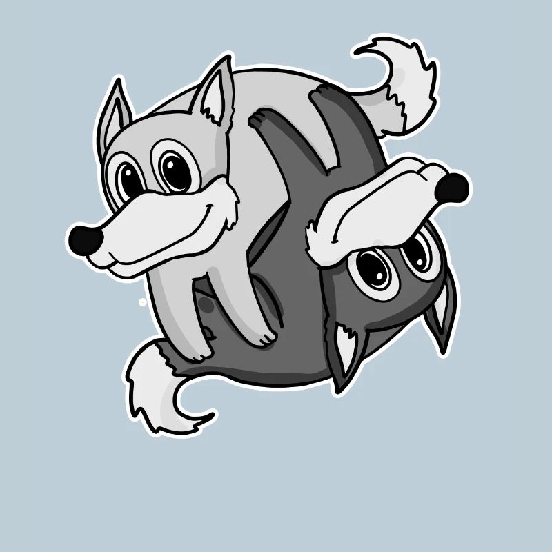 Yin Yang Wolf Wolves